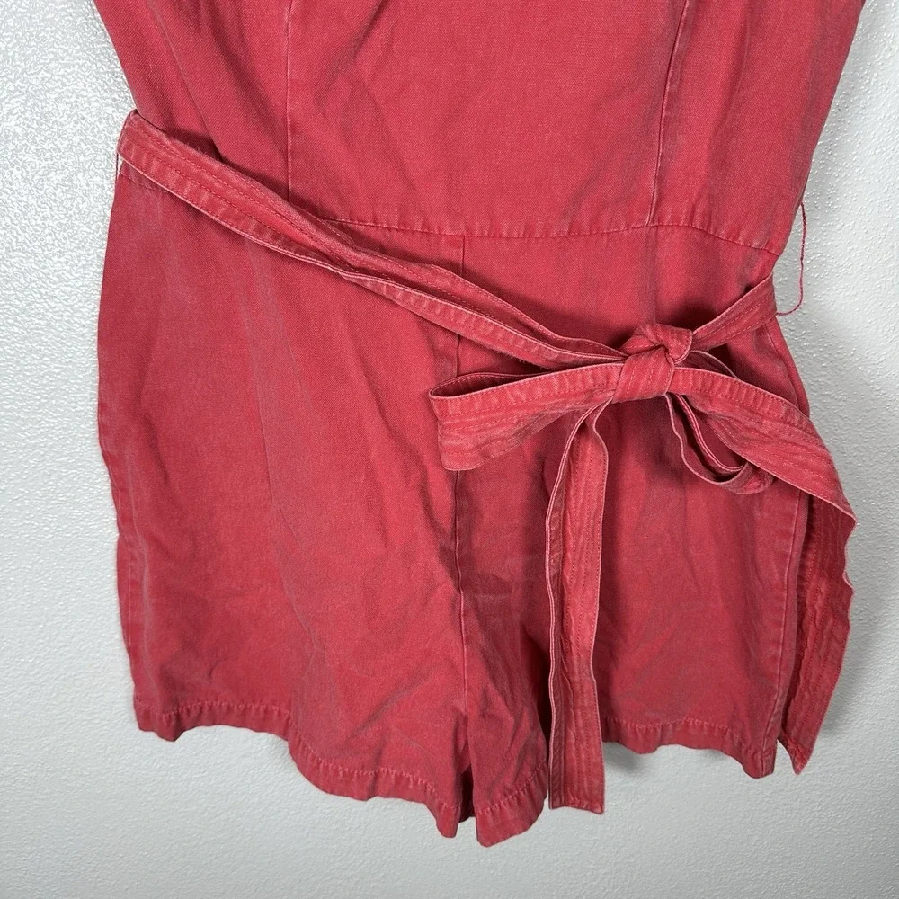NEW En‎ Saison Tivoli Romper Luscious Red Size Large Ruffle One Shoulder Tie